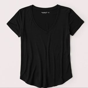 Black softAF Drapey V-Neck Tee